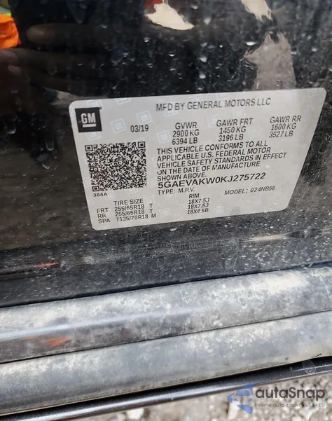 2019 Buick Enclave Essence z USA, uszkodzony, nr VIN 5GAEVAKW0KJ275722